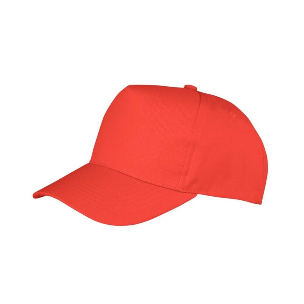 Result Headwear Boston 5 Panel Polycotton Baseball Cap / Red